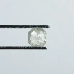 .90 Carat Light Salt And Pepper Rose Cut Asscher Cut Diamond