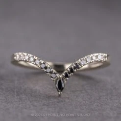 Marquise Ombre Diamond Vivian Wedding Band, 14K White Gold