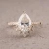 2.48 Carat Pear Moissanite Engagement Ring, Kanara Setting, 14K Yellow Gold