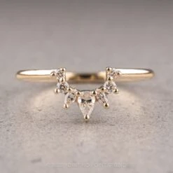 Diamond Contour Band, Cleo Setting, 14k Yellow Gold