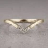 5 Diamond Vivian Wedding Band, Matte Finish, 14k Yellow Gold