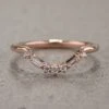 Round And Baguette Diamond Contour Band, Paloma Setting, 14K Rose Gold