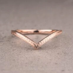 Vintage Vivian Wedding Band, 14k Rose Gold