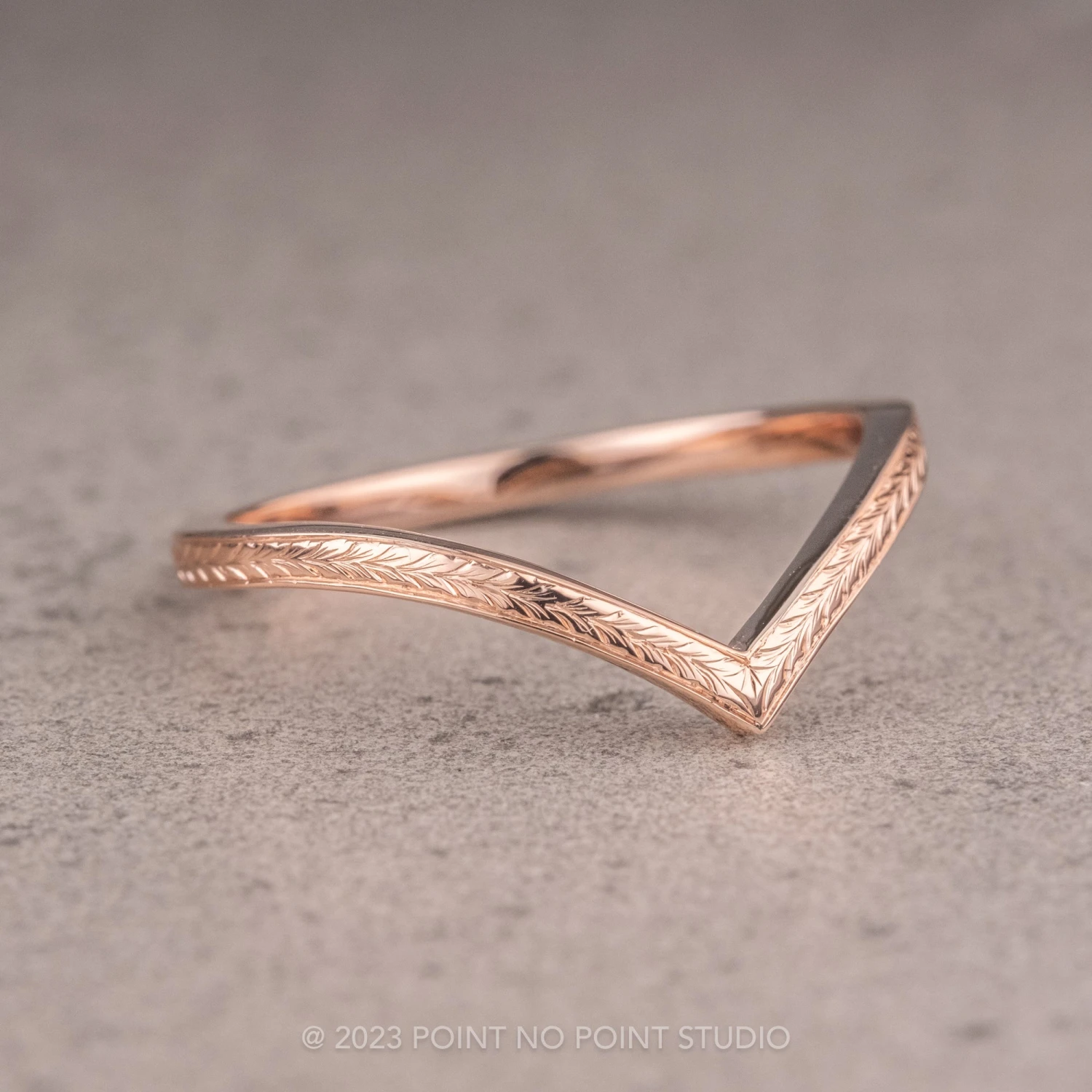 Vintage Vivian Wedding Band, 14k Rose Gold - Image 3