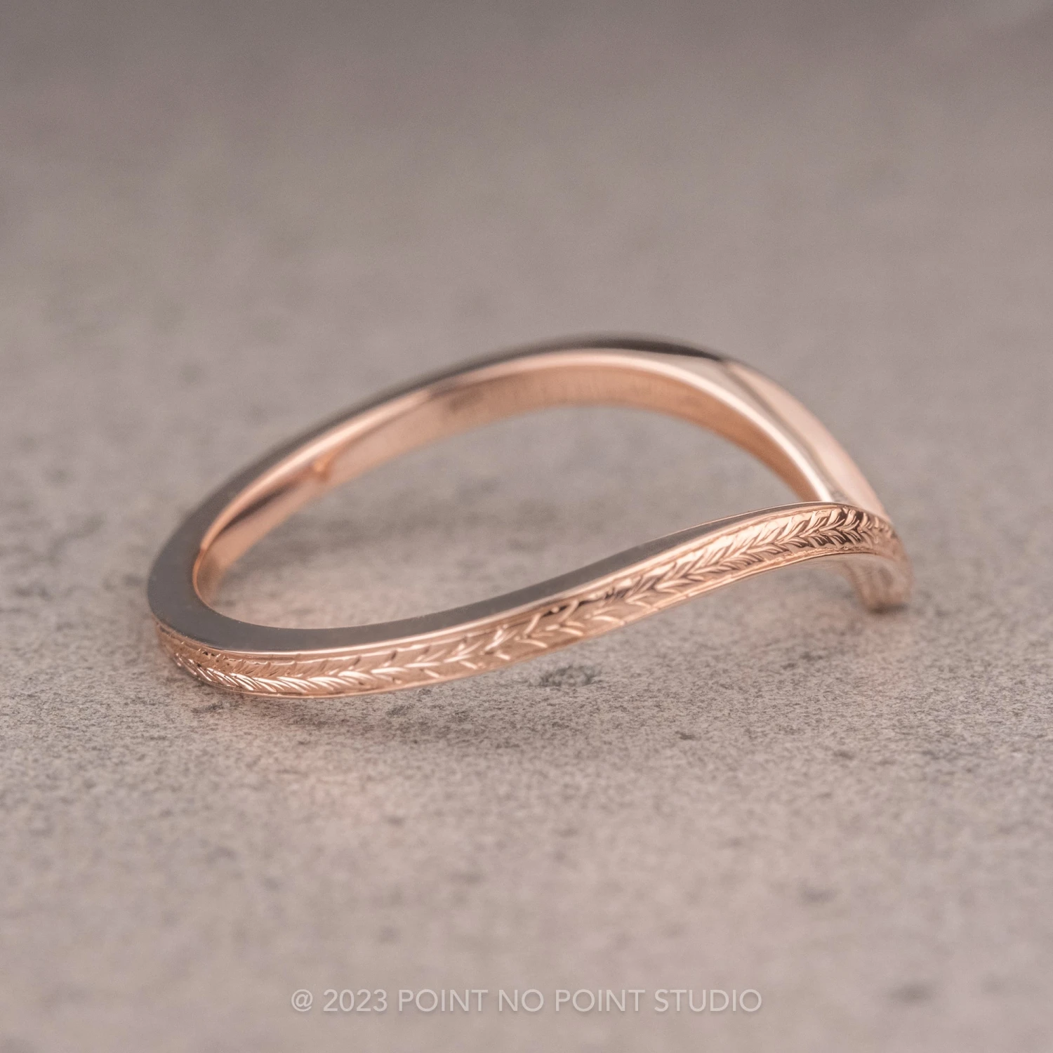 Vintage Vivian Wedding Band, 14k Rose Gold - Image 4