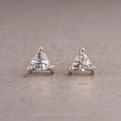 14k Rose Gold Sapphire Trillion Studs