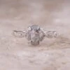1.53 Carat Salt And Pepper Oval Diamond Engagement Ring, Winter Setting, 14k White Gold