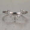 Baguette And Marquise White Diamond Wedding Band, Sage Setting, Platinum
