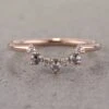 Constellation Diamond Contour Band #2, 14k Rose Gold