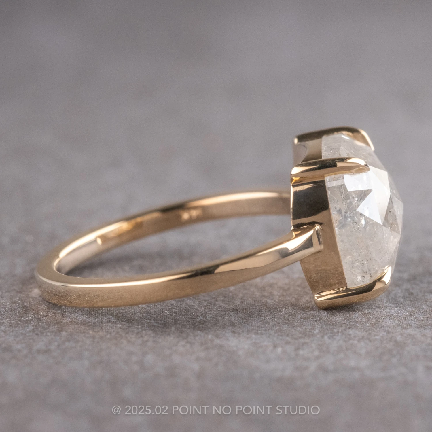 4.57 Carat Icy White Cushion Diamond Engagement Ring, Jane Setting, 14K Yellow Gold - Image 7