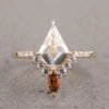 1.75 Carat Kite Moissanite Engagement Ring, Avaline Setting, 14K Yellow Gold