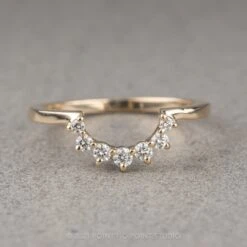 7 White Diamond Constellation Wedding Band, 14k Yellow Gold