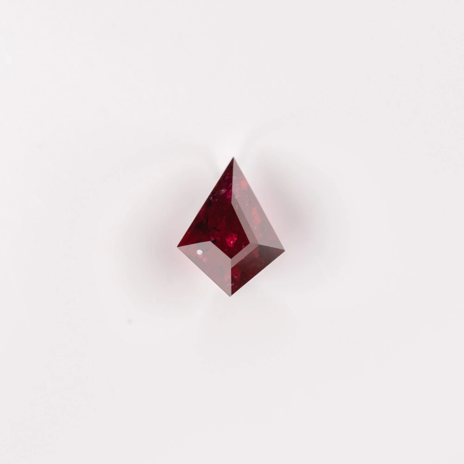 1.26 Carat Deep Red Double Cut Kite Ruby