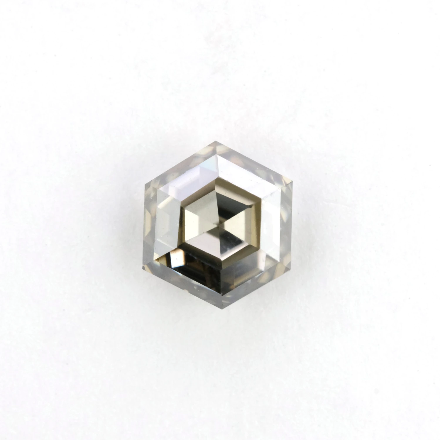 1.16 Carat Translucent Grey Step Cut Hexagon Moissanite