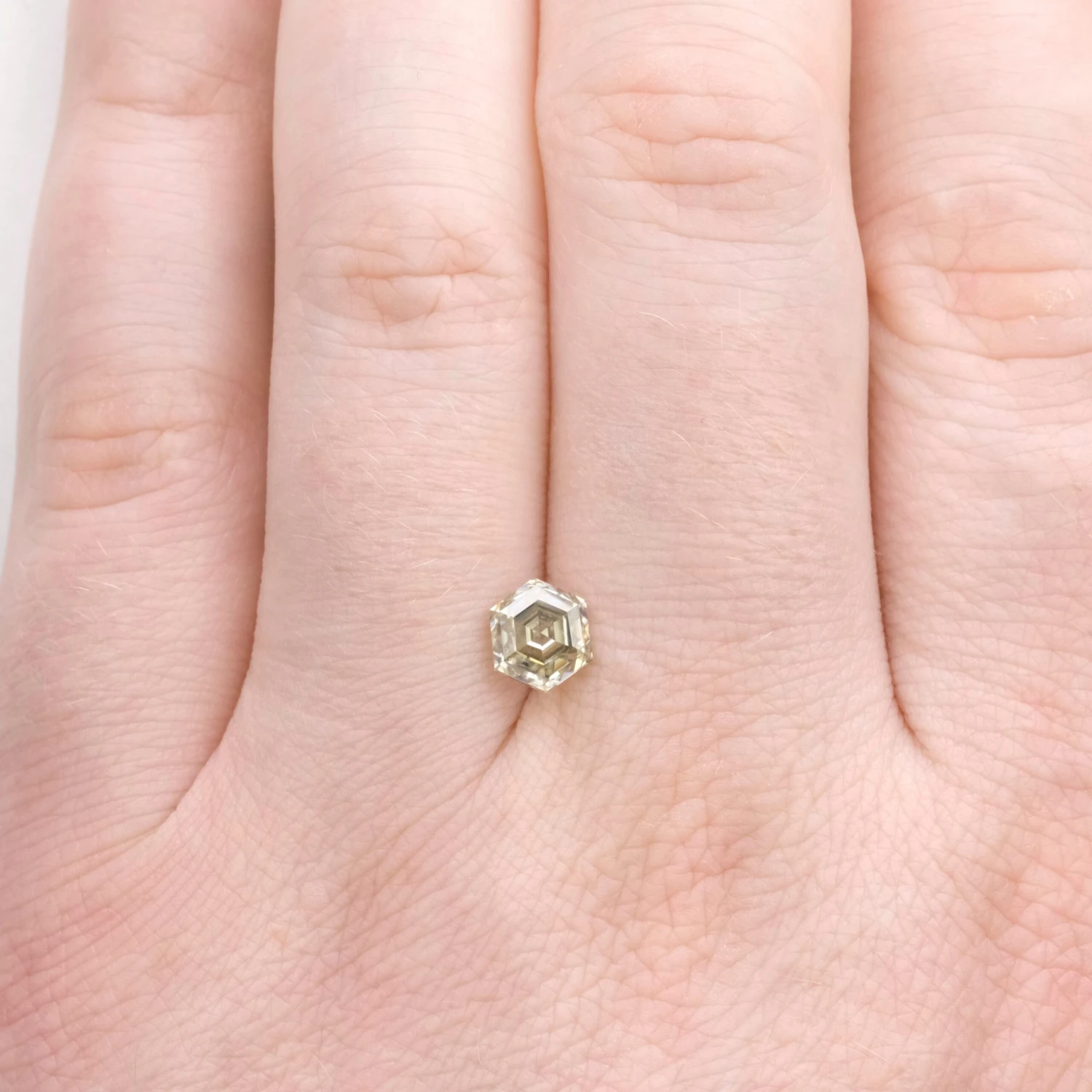 1.35 Carat Warm Toned Step Cut Hexagon Moissanite - Image 6