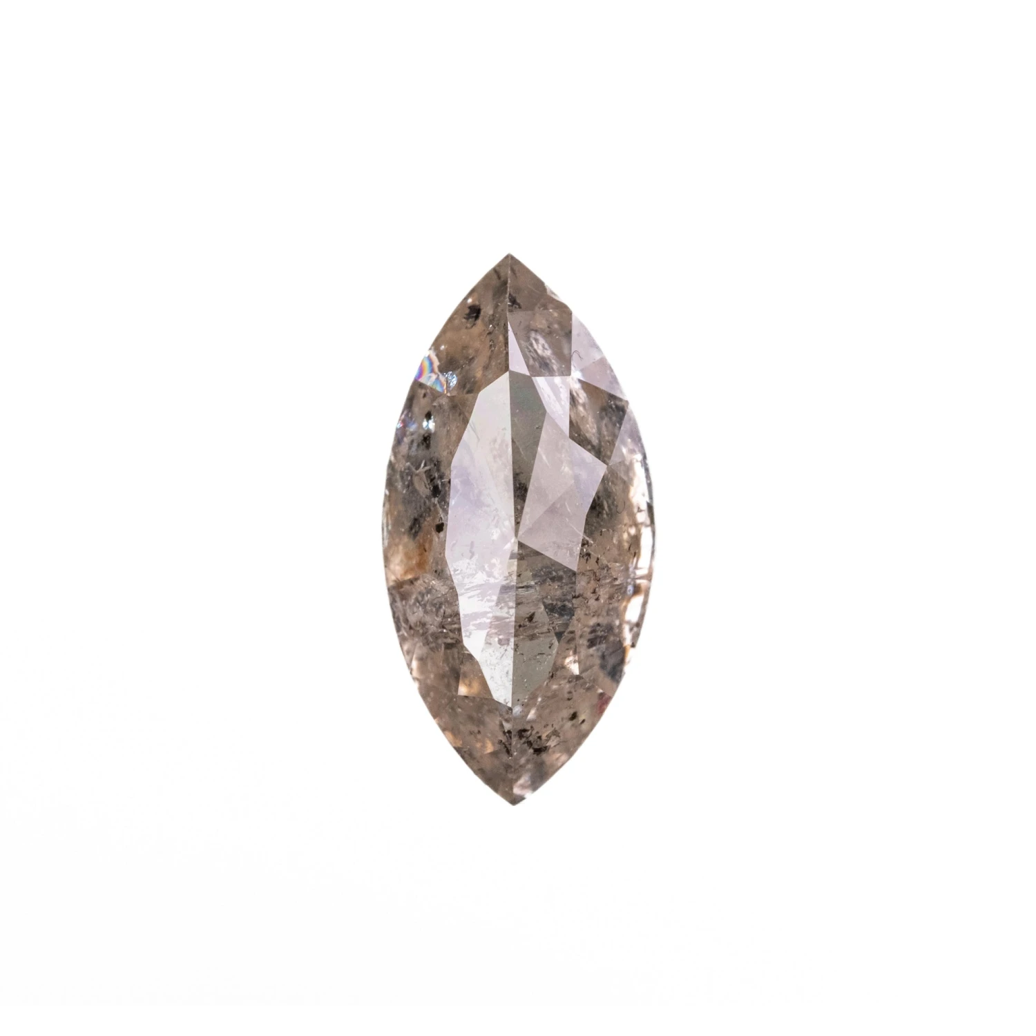 1.36 Carat Salt And Pepper Double Cut Marquise Diamond