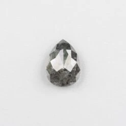 1.48 Carat Salt And Pepper Rose Cut Pear Diamond
