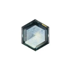 1.66 Carat Teal Blue Rose Cut Hexagon Sapphire