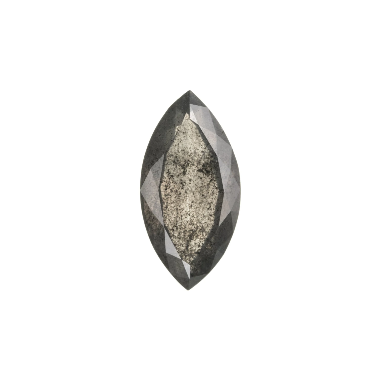 1.73 Carat Salt And Pepper Double Cut Marquise Diamond - Image 4