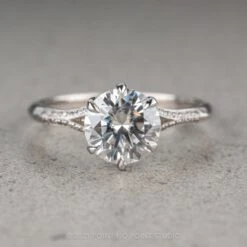 1.58 Carat Moissanite Engagement Ring, Mackenzie Setting, Platinum