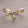 Deer Skull Wedding Band, 14k Yellow Gold