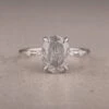 2.19 Carat Salt And Pepper Oval Diamond Engagement Ring, Nova Setting, Platinum