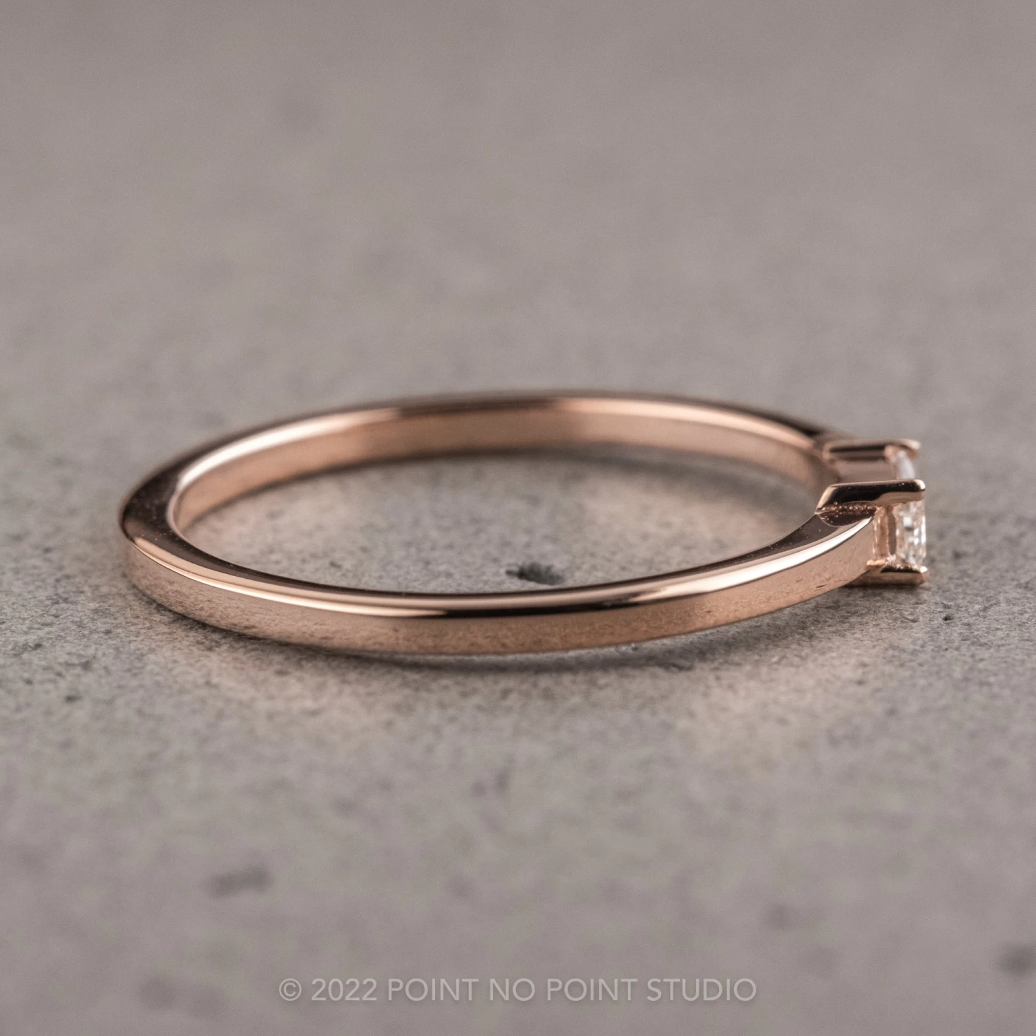 .13 Carat White Tapered Baguette Diamond Ring, 14K Rose Gold - Image 3