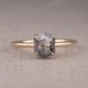 1.21 Carat Salt And Pepper Hexagon Diamond Engagement Ring, Jane Setting, 14K Yellow Gold