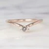 Grey And White Diamond Wedding Band, Charlotte Setting, 14K Rose Gold