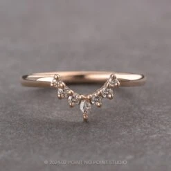 Medium Etta Diamond Contour Band, 14k Rose Gold