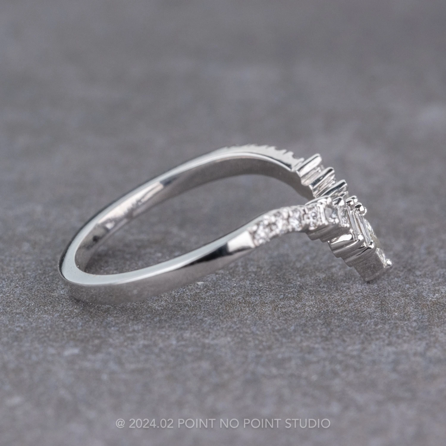 Extra Diamond Wren Wedding Band, 14k White Gold - Image 15