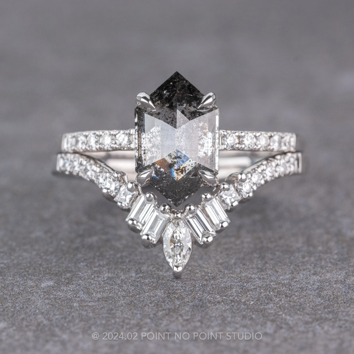 Extra Diamond Wren Wedding Band, 14k White Gold - Image 14