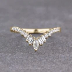 Extra Diamond Wren Wedding Band, 14k Yellow Gold