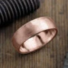 8mm 14K Rose Gold Comfort Fit Men's Wedding Band, Half Round Matte
