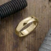 6mm 14k Yellow Gold Mens Wedding Band, Half Round Polished