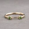 Tsavorite Garnet Wedding Cuff, Harper Setting, 14k Yellow Gold