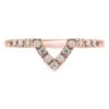 Half Eternity V Diamond Shadow Band, 14k Rose Gold
