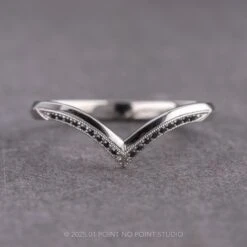 Black Diamond Mackenzie Wedding Band, 14K White Gold