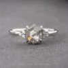 1.46 Carat Canadian Icy White Hexagon Diamond Engagement Ring, Quinn Setting, Platinum
