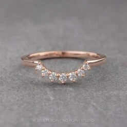 7 White Diamond Constellation Wedding Band, 14k Rose Gold