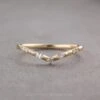 Marquise And Round Diamond V Band, Penelope Setting, 14K Yellow Gold