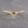 Pear Diamond Vivian Wedding Band, 14K Yellow Gold