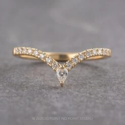 Pear Diamond Vivian Wedding Band, 14K Yellow Gold