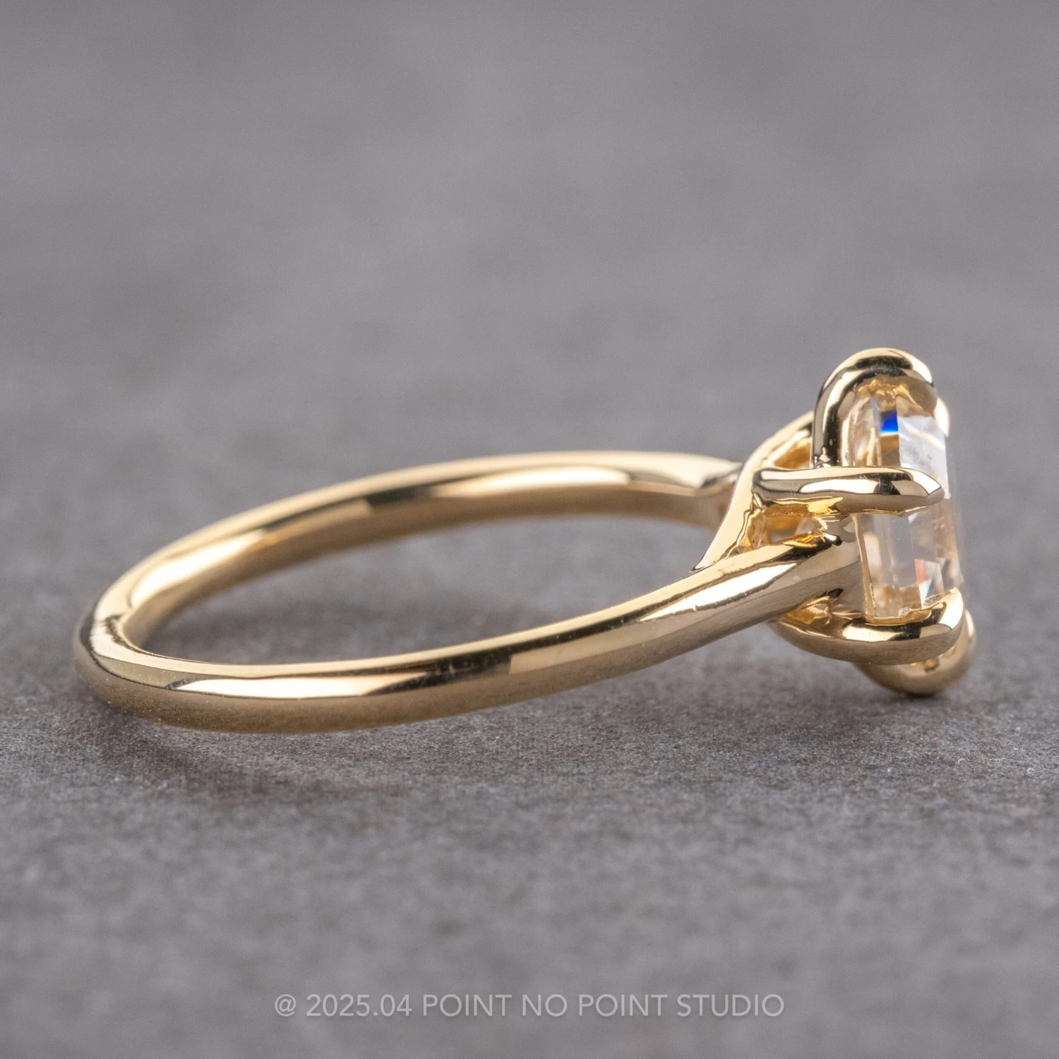 2.02 Carat Hexagon Moissanite Engagement Ring, Madeline Setting, 14k Yellow Gold - Image 6