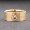 Salt And Pepper Kite Diamond Mens Wedding Band, 14K Yellow Gold