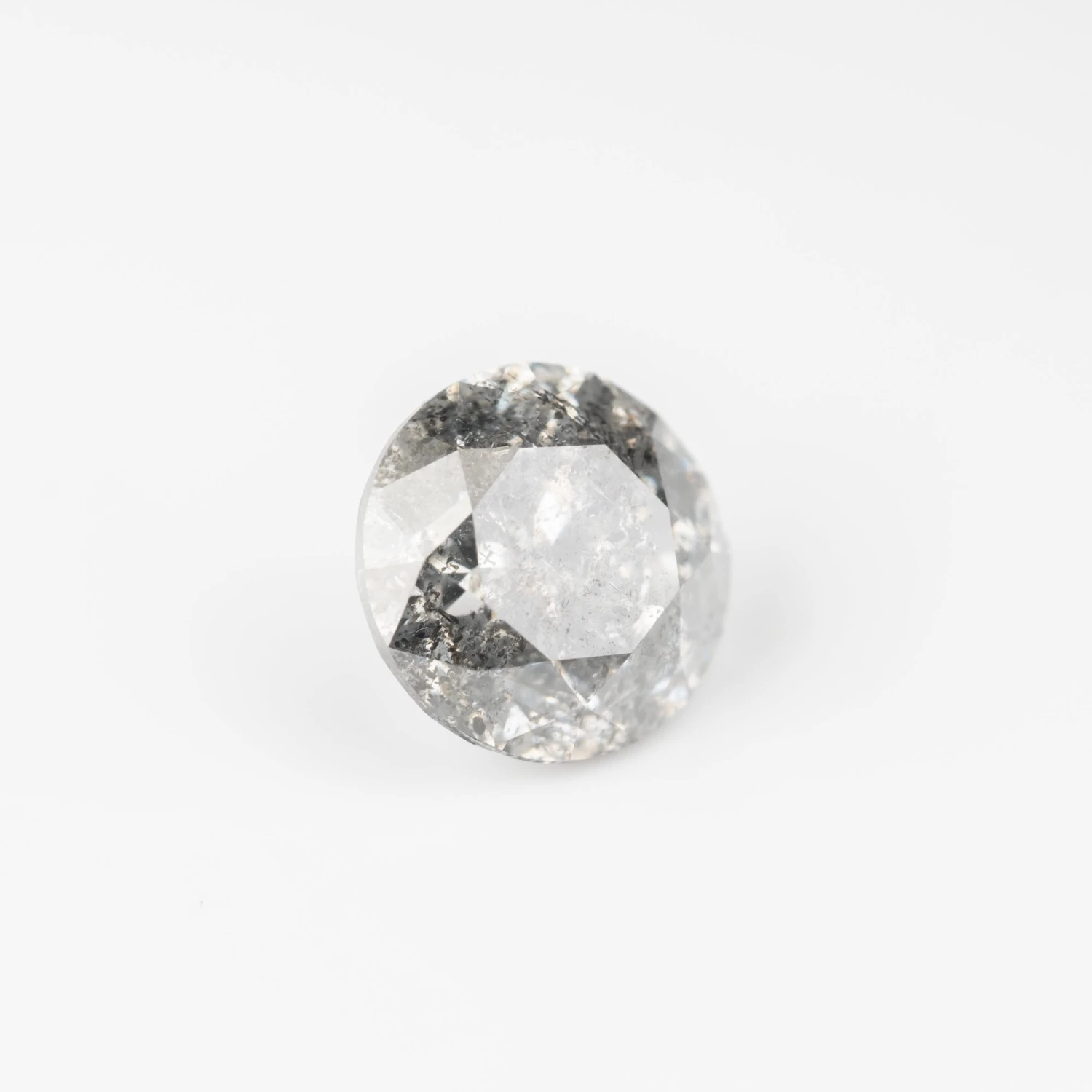 2.02 Carat Salt And Pepper Brilliant Cut Round Diamond - Image 2
