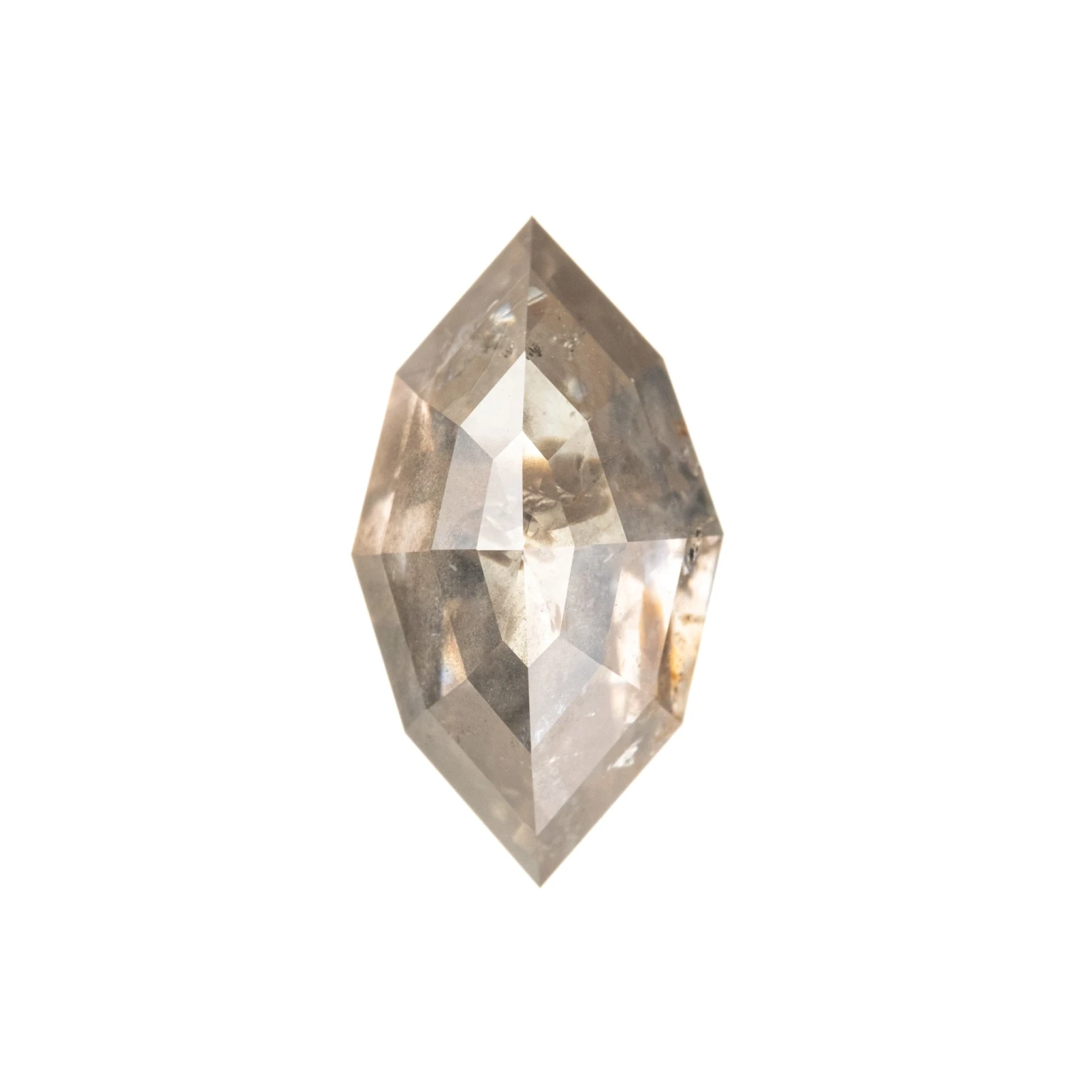 2.22 Carat Salt And Pepper Rose Cut Geometric Marquise Diamond