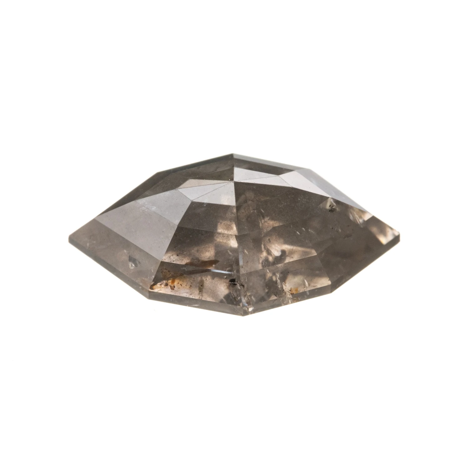 2.22 Carat Salt And Pepper Rose Cut Geometric Marquise Diamond - Image 3