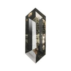 2.54 Carat Black Speckled Rose Cut Hexagon Diamond