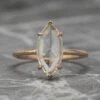 1.35 Carat Clear Marquise Diamond Engagement Ring, Jane Setting, 14K Rose Gold
